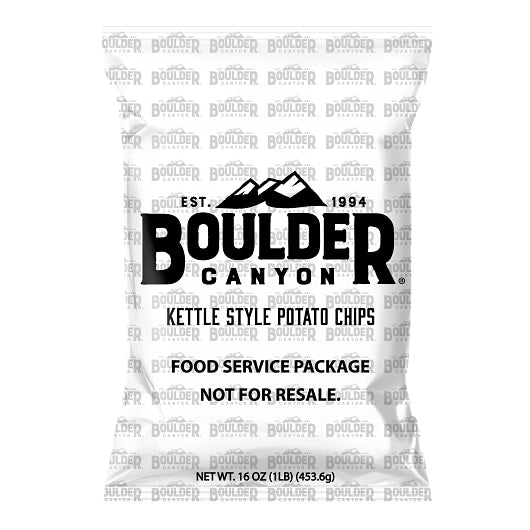 Boulder Canyon Kettle Chips Natural Flavor, 8 x 16 oz Case - Snacks
