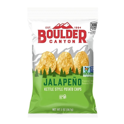 Boulder Canyon Kettle Chips Jalapeno, 8 x 2 oz Case - Snacks