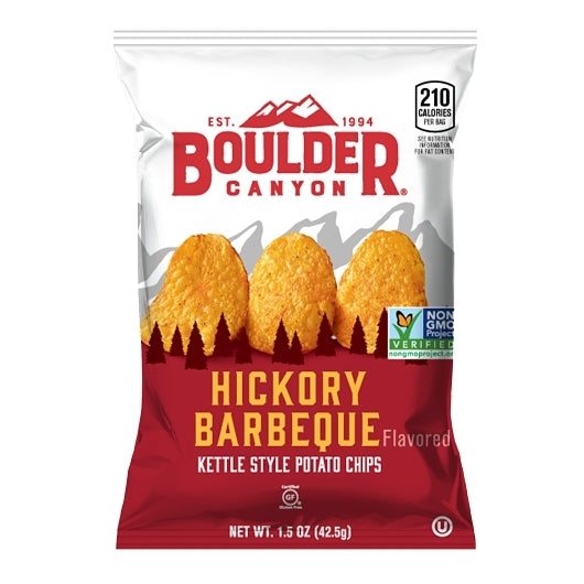 Boulder Canyon Hickory Bbq Potato Chips, 55 x 1.5 oz Case - Snacks