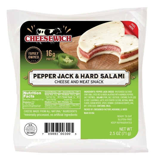 Cheesewich Pepperjack & Salami, 4 x 16 x 2.5 oz Case - DOT product image 3