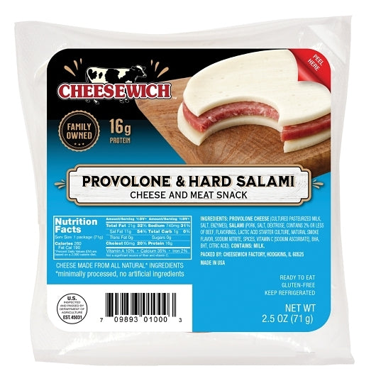 Cheesewich Provolone & Salami, 4 x 16 x 2.5 oz Case - DOT product image 2