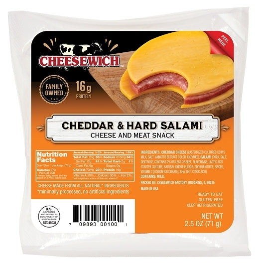 Cheesewich Cheddar & Salami, 4 x 16 x 2.5 oz Case - DOT product image 3