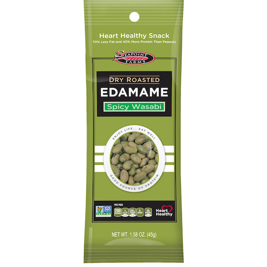 Seapoint Farms Dry Roasted Spicy Wasabi Edamame, 12 x 12 x 1.58 oz Case - Snacks