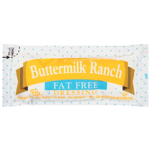 Portion Pac Fat Free Buttermilk Ranch Dressing Single Serve Packets, 200 x 12 GR Case - Condiments & Sauces