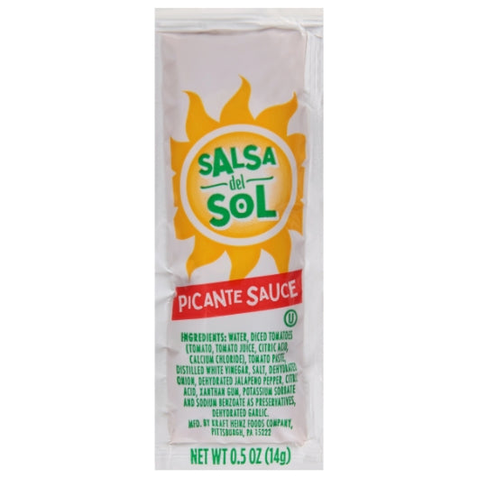 Salsa Del Sol Picante Hot Sauce Single Serve Packets, 40000 x 0.5 oz Case - Condiments & Sauces