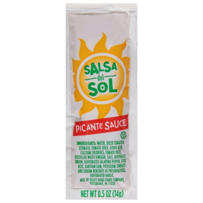 Salsa Del Sol Picante Hot Sauce Single Serve Packets, 40000 x 0.5 oz Case - Condiments & Sauces