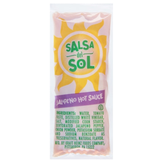 Salsa Del Sol Jalapeno Hot Sauce Single Serve Packets, 500 x 9 GR Case - Condiments & Sauces