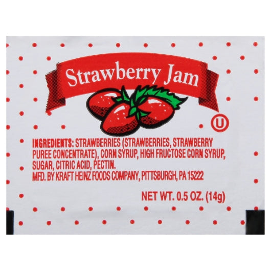 Jelly Flavor 80 Grape, 80 Strawberry Jam, 40 Mixed Fruit Jelly, 200 x 0.5 oz Case - Condiments & Sauces
