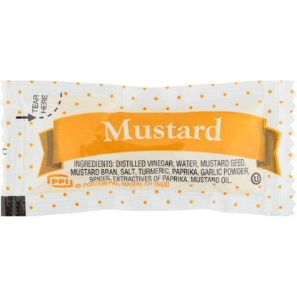 Portion Pac Mustard Single Serve Packets, 500 x 5.5 GR Case - Condiments & Sauces