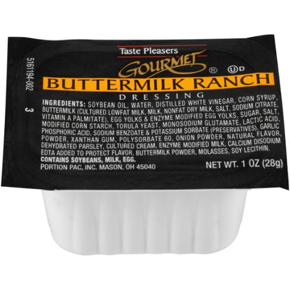 Taste Pleasers Dressing Buttermilk Ranch Dressing Single Serve, 100 x 1 oz Case - Condiments & Sauces