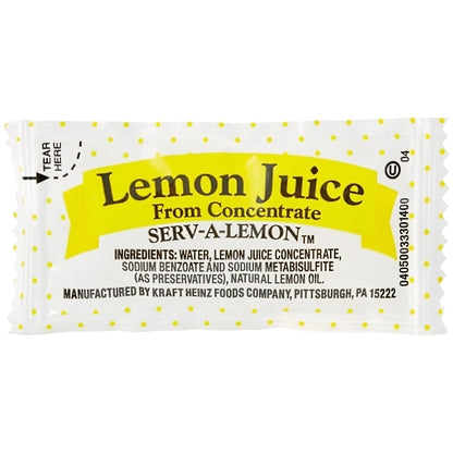 Portion Pac Lemon Juice, 200 x 4 GR Case - Condiments & Sauces
