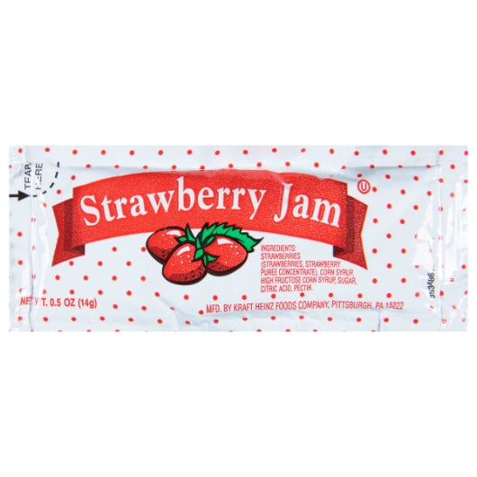 Jam Strawberry - Strawberry Jam Foil Pouch, 200 x 0.5 oz Case - Condiments & Sauces