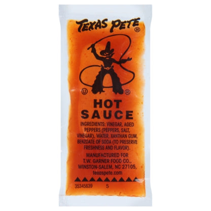 Texas Pete Hot Sauce Single Serve Packets, 1000 x 7 GR Case - Condiments & Sauces