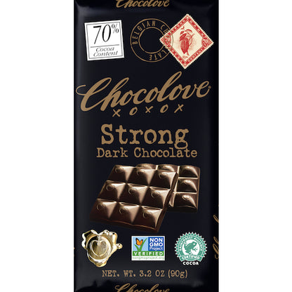 Chocolove Strong Dark Chocolate, 12 x 12 x 3.2 oz Case - DOT product image 3