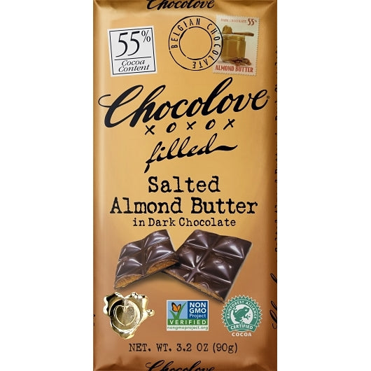Chocolove Almond Butter In Dark Chocolate, 12 x 10 x 3.2 oz Case - Candy & Confections