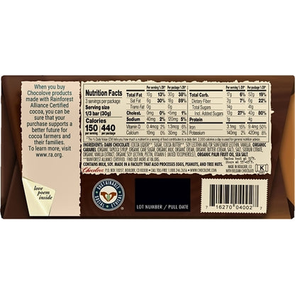 Chocolove Salted Caramel In Dark Chocolate, 12 x 10 x 3.2 oz Case - Candy & Confections
