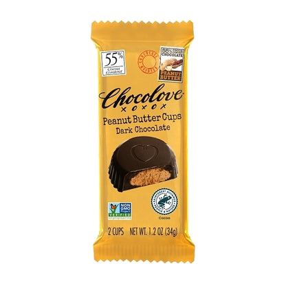 Chocolove Peanut Butter Cups Dark Chocolate, 12 x 10 x 1.2 oz Case - Candy & Confections