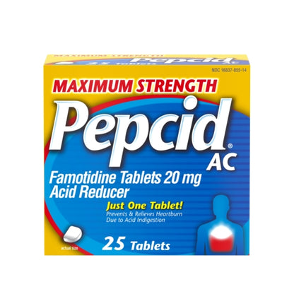 Pepcid Ac Maximum Strength Acid Reducer Tablets, 6 x 6 x 25 ct Case - Health & Personal Care