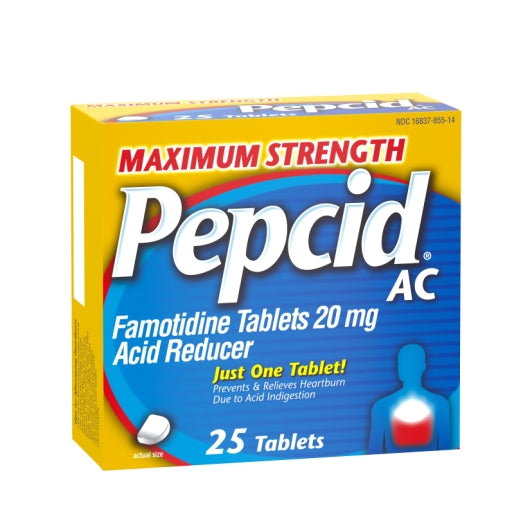 Pepcid Ac Maximum Strength Acid Reducer Tablets, 6 x 6 x 25 ct Case - DOT product image 2