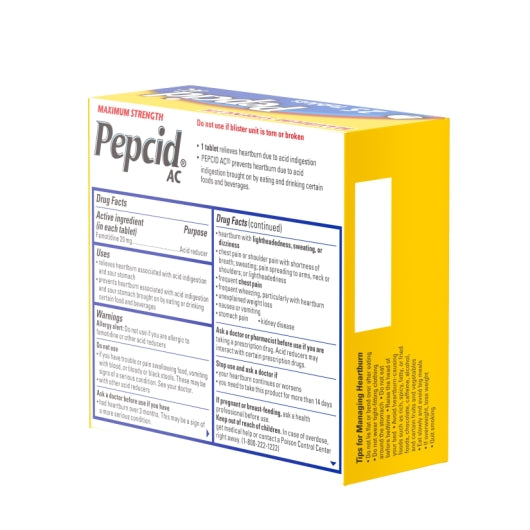 Pepcid Ac Maximum Strength Acid Reducer Tablets, 6 x 6 x 25 ct Case - DOT product image 8