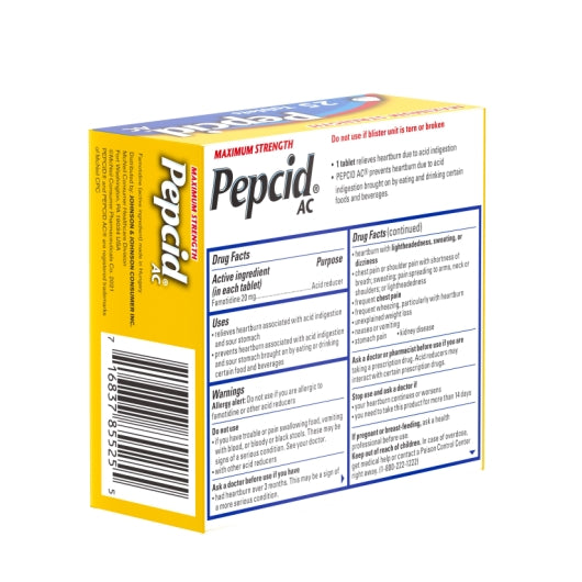 Pepcid Ac Maximum Strength Acid Reducer Tablets, 6 x 6 x 25 ct Case - DOT product image 7
