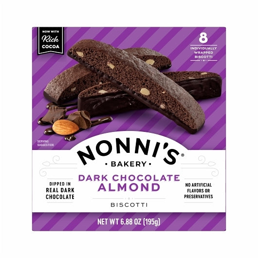 Nonni's Bakery DARK CHOCOLATE ALMOND BISCOTTI COOKIES, 6 x 6.88 oz Case - DOT product image 2