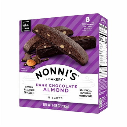 Nonni's Bakery DARK CHOCOLATE ALMOND BISCOTTI COOKIES, 6 x 6.88 oz Case - DOT product image 5