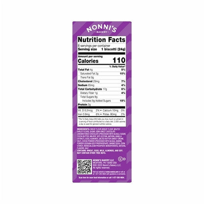 Nonni's Bakery DARK CHOCOLATE ALMOND BISCOTTI COOKIES, 6 x 6.88 oz Case - DOT product image 6