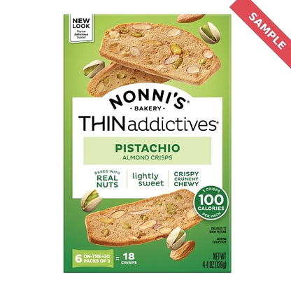 Nonni's Thin Addictives Pistachio Almond, 6 x 6 each Case - Bakery & Desserts