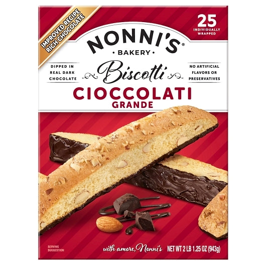 Nonni's Bakery Cioccolati Biscotti, 6 x 25 x 1.33 oz Case - Bakery & Desserts