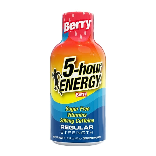 5-Hour Energy Shot Regular Strength Berry, 216 x 1.93 fl oz Case - Energy & Sports Drinks