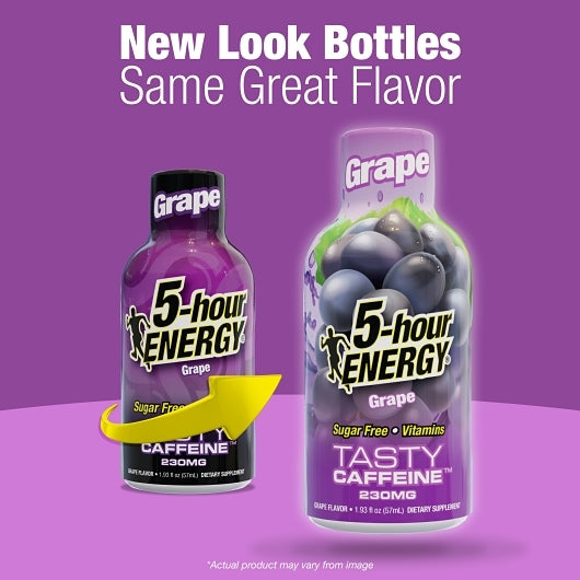 5-Hour Energy Shot Extra Strength Grape, 18 x 12 x 1.93 fl oz Case - Energy & Sports Drinks