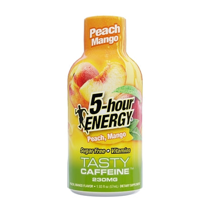 5-Hour Energy Shot Extra Strength Peach Mango, 18 x 12 x 1.93 fl oz Case - Energy & Sports Drinks