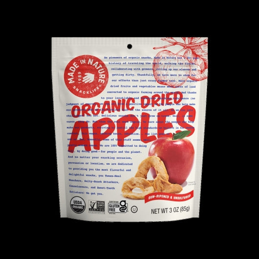 Made In Nature Dried Apple Slices, 6 x 3 oz Case - DOT product image 6