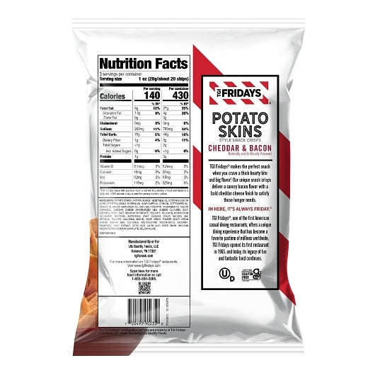TGI Fridays Cheddar Bacon Potato Skins, 6 x 3 oz Case - DOT product image 5