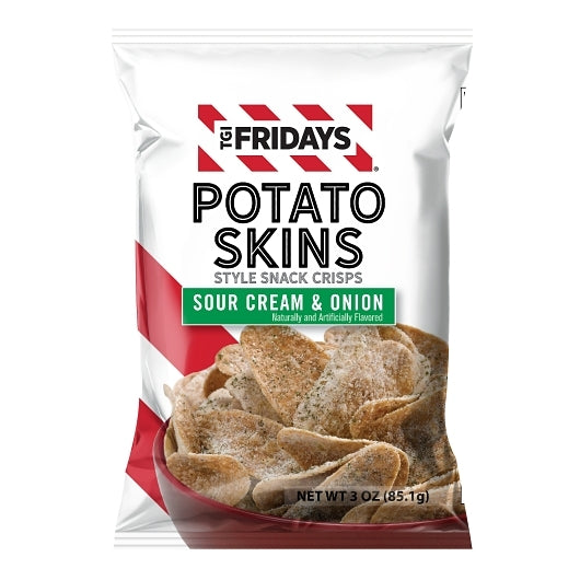 TGI Fridays Sour Cream & Onion Potato Skins, 6 x 3 oz Case - Snacks