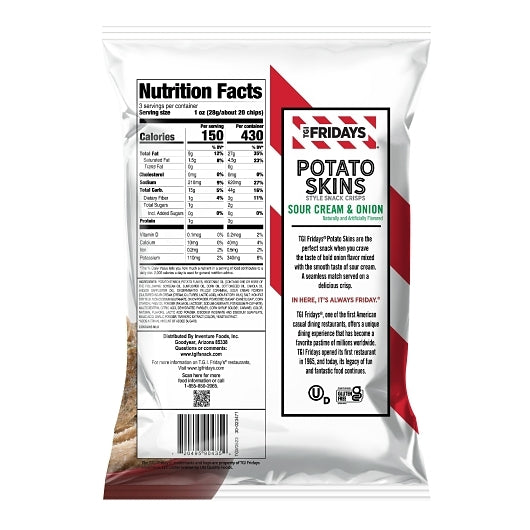 TGI Fridays Sour Cream & Onion Potato Skins, 6 x 3 oz Case - DOT product image 5