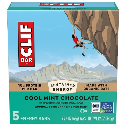Clif Bar Cool Mint Chocolate Energy Bar, 6 x 5 x 2.4 oz Case - Candy & Confections - image 2