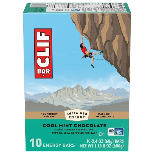 Clif Bar Cool Mint Chocolate Energy Bar, 4 x 10 x 2.4 oz Case - Candy & Confections - image 2