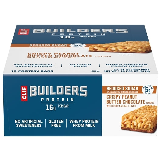 Clif Builders Peanut Butter Chocolate Protein Crisp, 12 x 1.97 oz Case - Candy & Confections - image 2