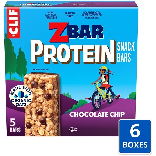 Clif Zbar Protein Chocolate Chip, 6 x 5 x 1.27 oz Case - Pantry Ingredients