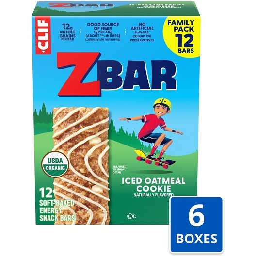 Clif Zbar Non Gmo Iced Oatmeal Cookie Energy Bar, 6 x 12 x 1.27 oz Case - Bakery & Desserts