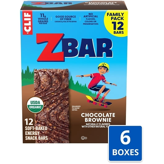 Clif Zbar Non Gmo Chocolate Brownie Energy Bar, 6 x 12 x 1.27 oz Case - Bakery & Desserts