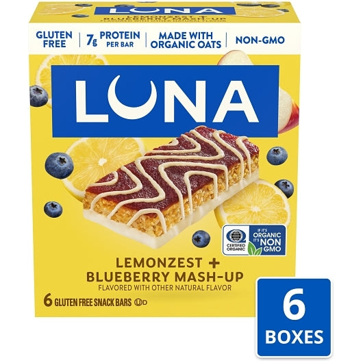 Luna Mash-Ups Gluten Free Non Gmo Nutrition, 6 x 1.69 oz Case - Snack Bars & Granola Bars