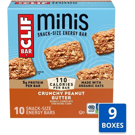 Clif Bar Minis Energy Bar, 9 x 10 x 0.99 oz Case - Snack Bars & Granola Bars