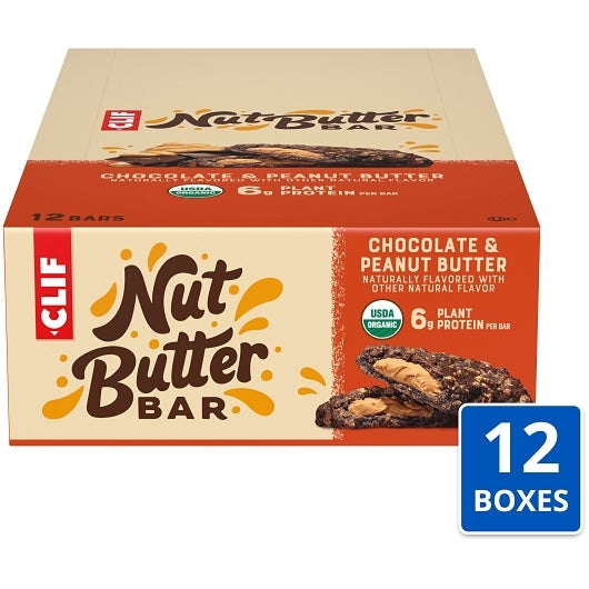 Clif Nut Butter Chocolate Peanut Butter, 12 x 12 x 1.76 oz Case - Snack Bars & Granola Bars