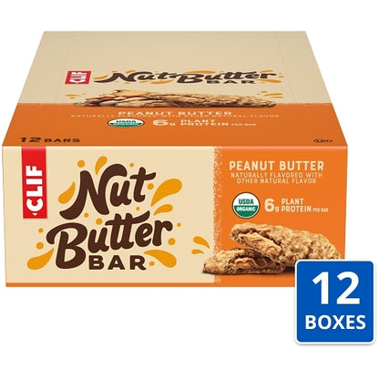 Clif Nut Butter Peanut Butter Bar, 12 x 12 x 1.76 oz Case - Snack Bars & Granola Bars