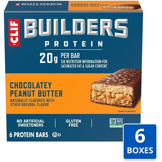 Builders Chocolate Peanut Butter Stacked Bar, 6 x 6 x 2.4 oz Case - Snack Bars & Granola Bars