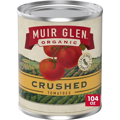 Muir Glen Organic Crushed Tomatoes, 6 x 104 oz Case - Pantry Ingredients