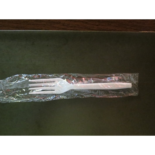 WNA Single Wrapped Heavy Propylene White Fork, 1 x 1000 each Case - Plates Bowls